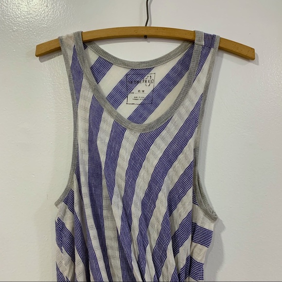 Free People Knotted Tunic Top Striped Sleeveless - Picture 4 of 6
